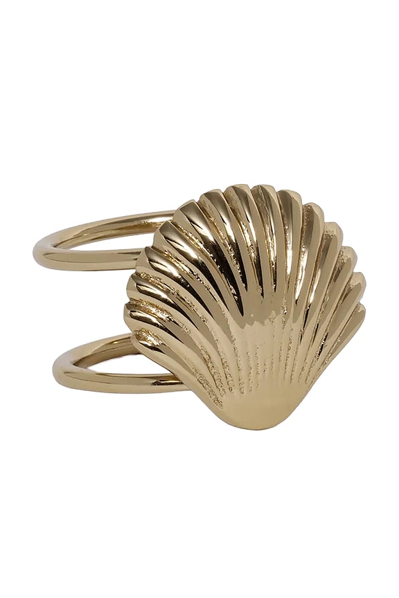 view 1 of 2 Cap Ferrat Shell Napkin Ring in Gold
