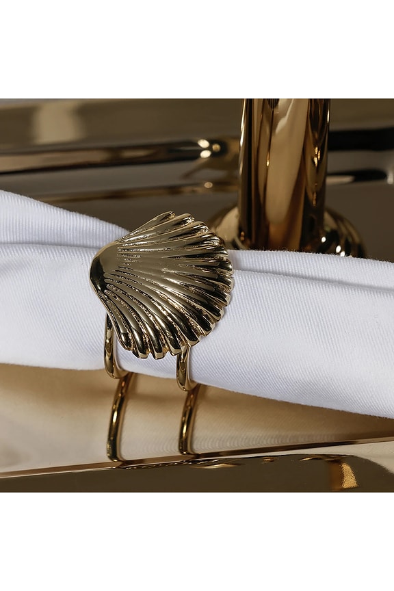 view 2 of 2 Cap Ferrat Shell Napkin Ring in Gold