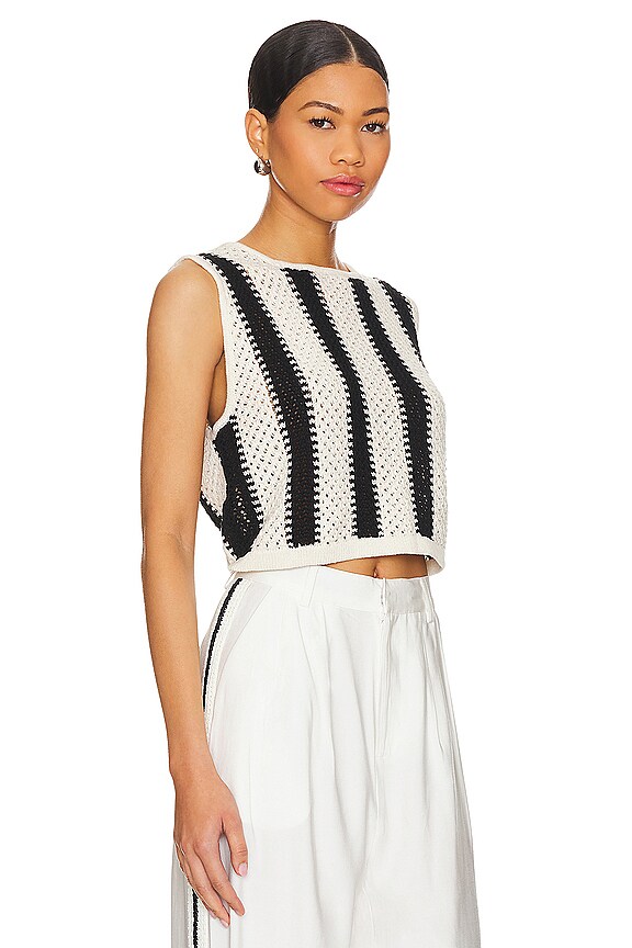 view 2 of 4 ВЯЗАНЫЙ ТОП MILLIE in Black & White Stripe