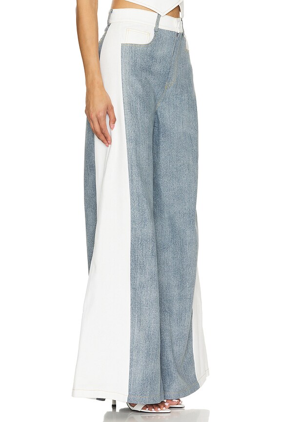 view 2 of 4 PANTALÓN PIERNA ANCHA PERRIE in White & Denim Blue