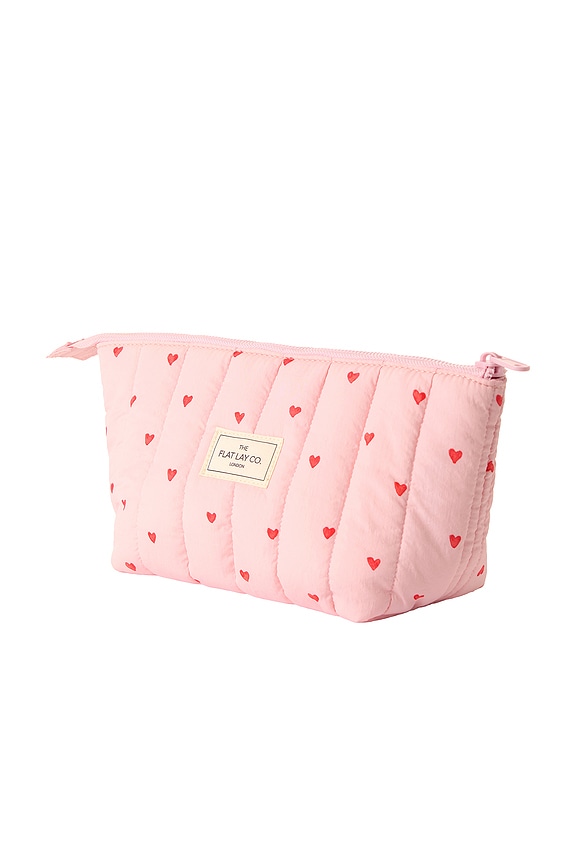 view 2 of 4 Padded Essential Makeup Pouch in Sweet Pink Hearts