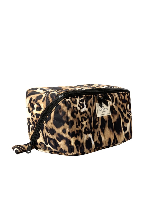 view 2 of 4 POCHETTE À MAQUILLAGE COMPANY MARSHMALLOW FLAT LAY MAKEUP BOX BAG in Warped Leopard