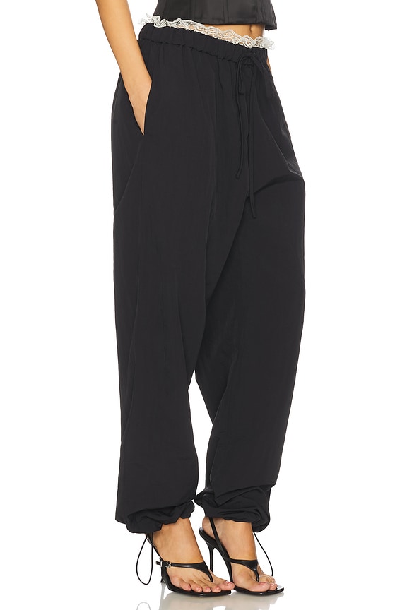 view 2 of 6 Kennedy Lace Trim Track Pant in Black