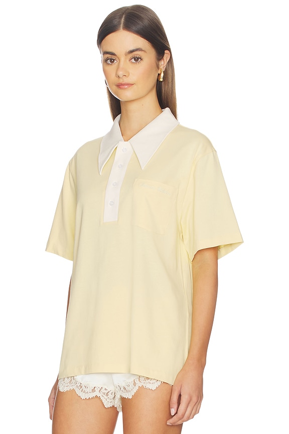 view 2 of 5 Frank Oversized Collar Polo in Yellow & Ivory