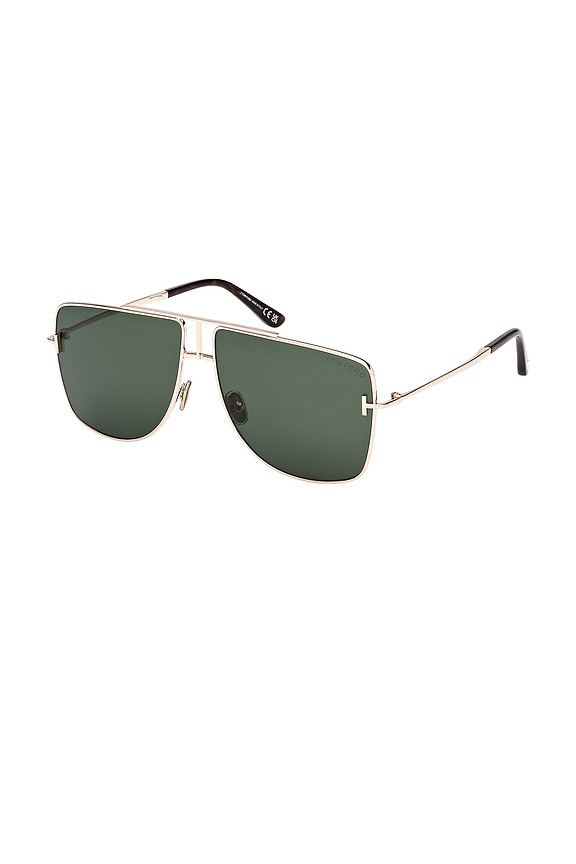 view 2 of 3 Eliott Metal Sunglasses in Shiny Rose Gold & Green Lens