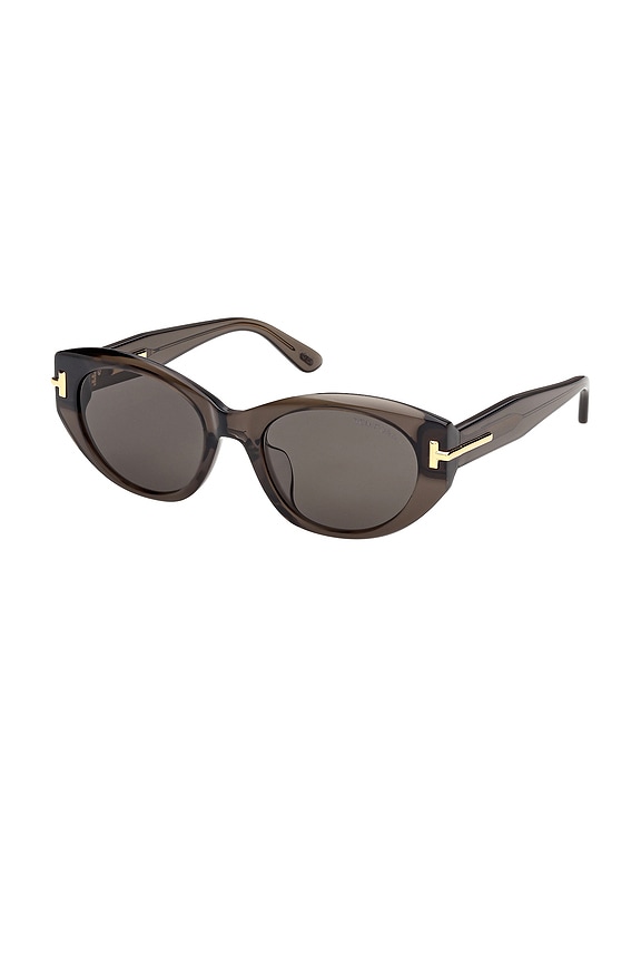 view 2 of 3 Oval Sunglasses in Shiny Transparent Mink & Smoke