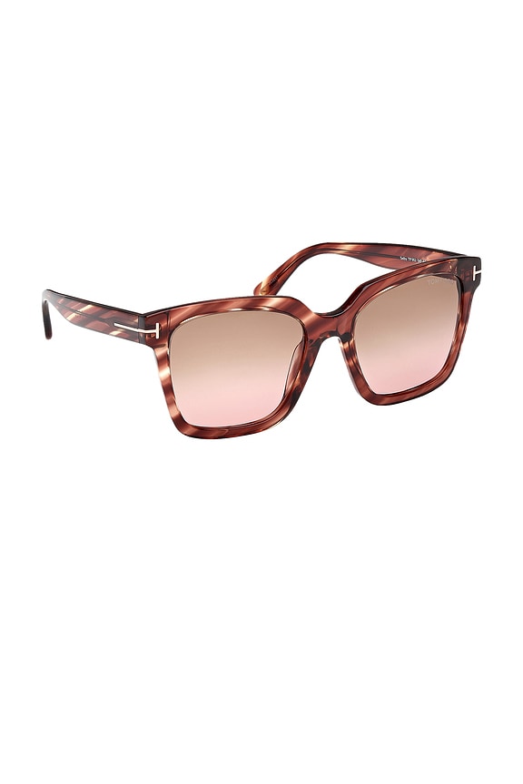view 2 of 3 SELBY 선글라스 in Red Havana & Brown