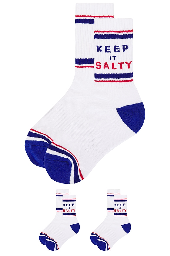 view 2 of 2 Keep It Salty 2 Pack Crew Socks in White