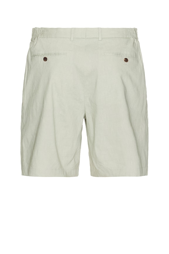 view 2 of 3 Stretch Linen Curtis Short in Light Greenstone