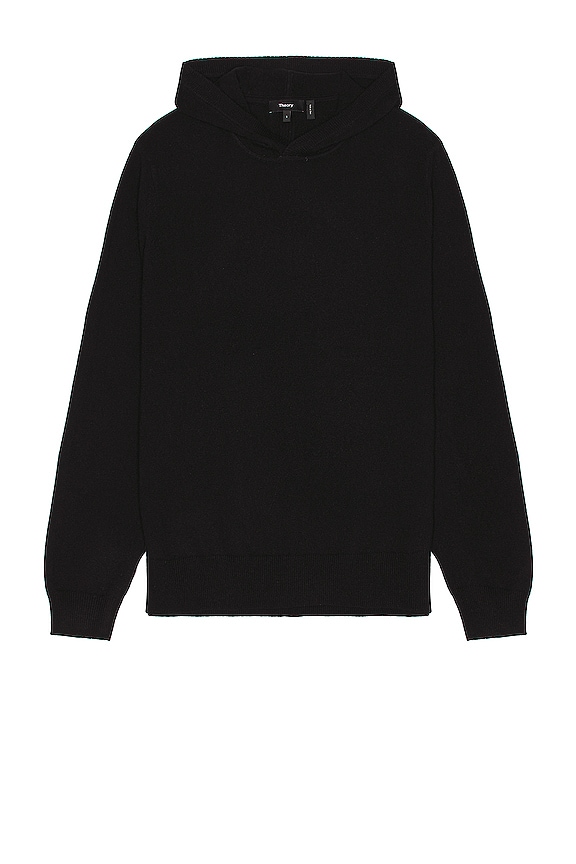 Theory Hilles Hood Cashmere in Black | REVOLVE