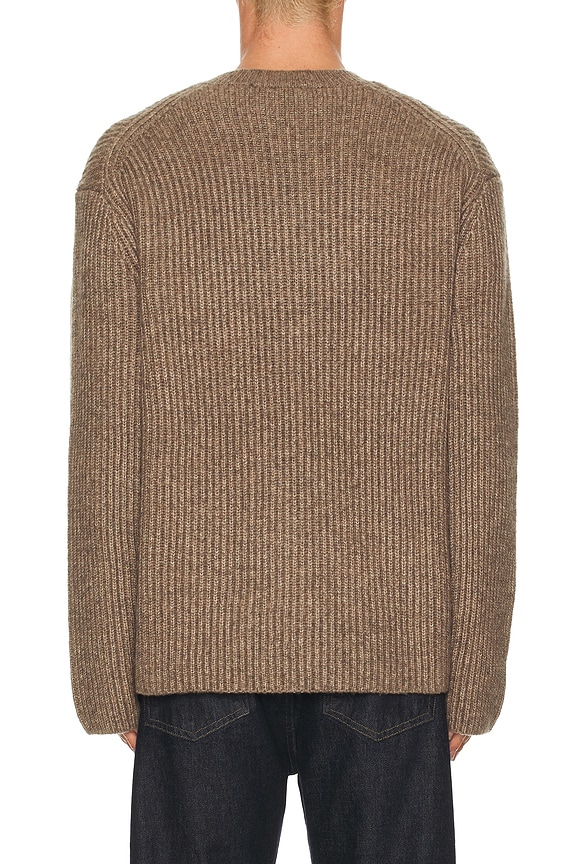 view 2 of 4 Wool Cotton Long Sleeve Crew Neck Sweater in Feather Melange