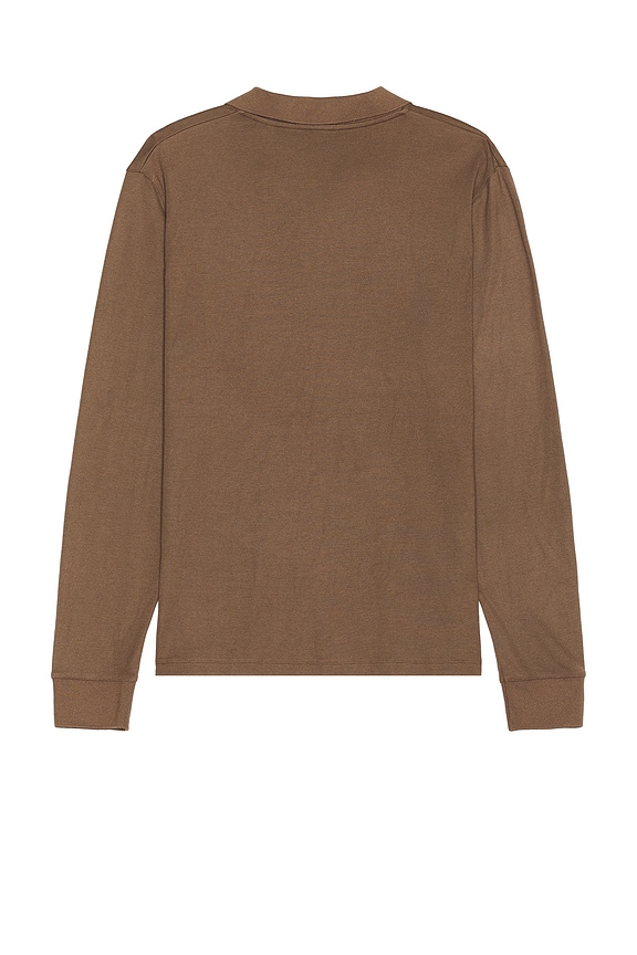view 2 of 3 Goris Long Sleeve Polo in Dark Taupe