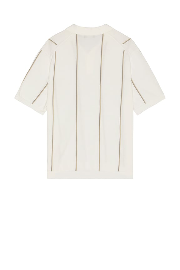 view 2 of 4 Short Sleeve Stripe Polo in White Multi