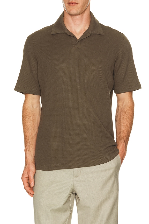 view 1 of 4 Soft Waffle Short Sleeve Polo in Tarmac
