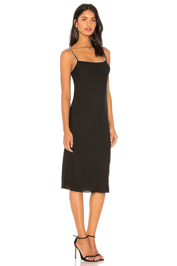 view 2 of 3 Silk Combo Slip Dress in Black & Ivory