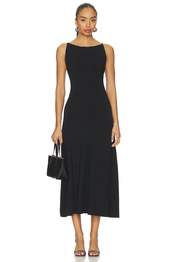 view 1 of 3 VESTIDO LONGO COM DECOTE QUADRADO in Black