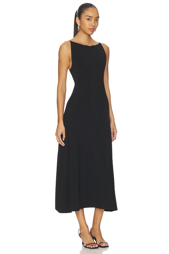 view 2 of 3 VESTIDO LONGO COM DECOTE QUADRADO in Black