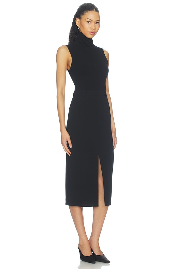 view 2 of 3 Funnel Neck Dress in Black