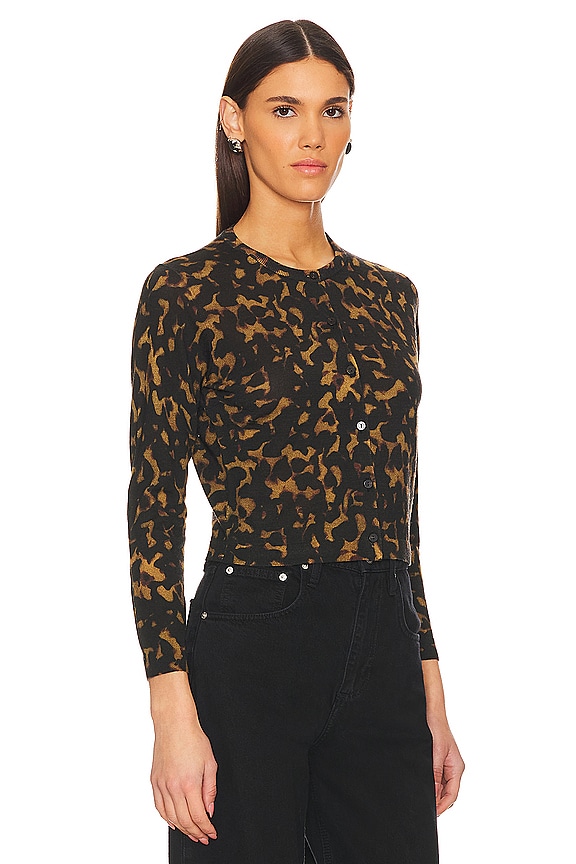 view 2 of 4 가디건 in Dark Brown Multi