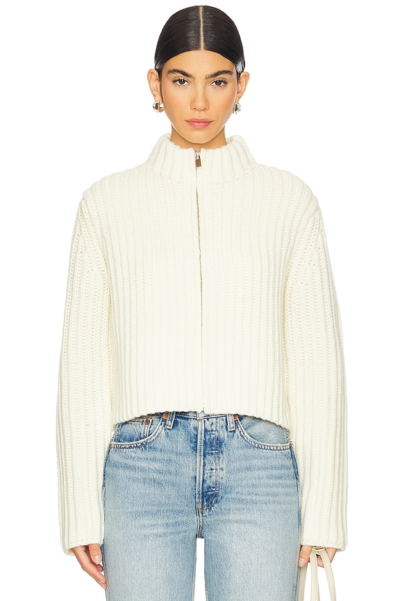 view 2 of 5 Zip Up Cardigan in Ivory