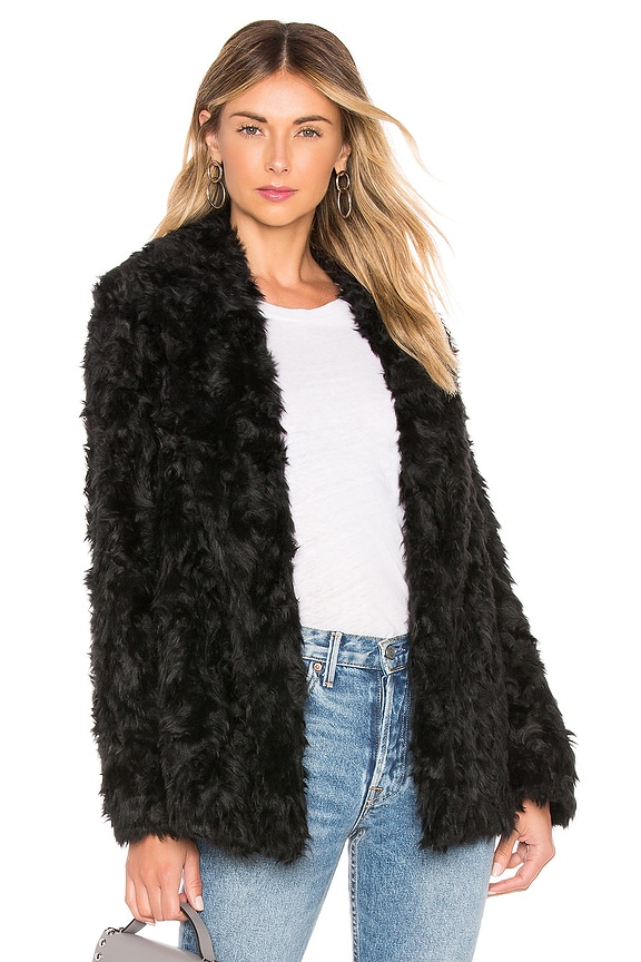 view 1 of 4 Clairene Faux Fur Coat in Black