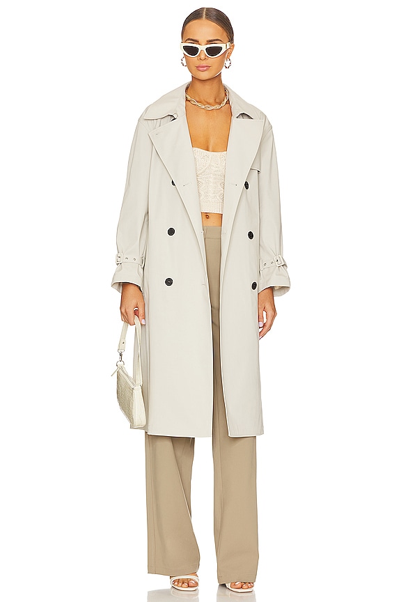 Theory Double Breasted Trench in Sand | REVOLVE