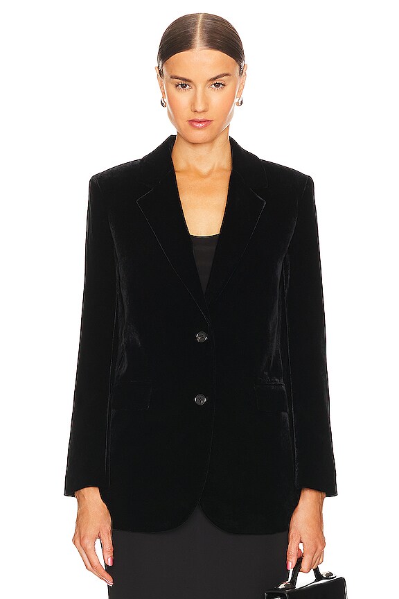 view 2 of 5 Slim Tailored Velvet Jacket in Black