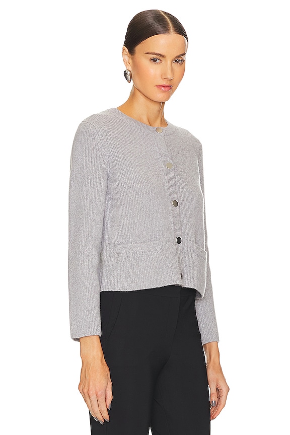 view 2 of 4 Classic Knit Jacket in Light Heather Grey