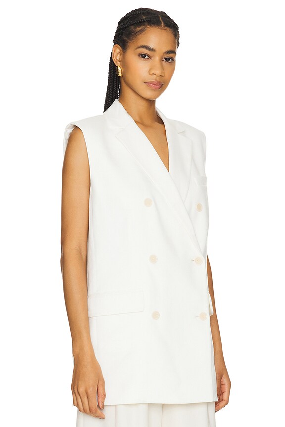 view 2 of 4 Linen Vest in Ivory