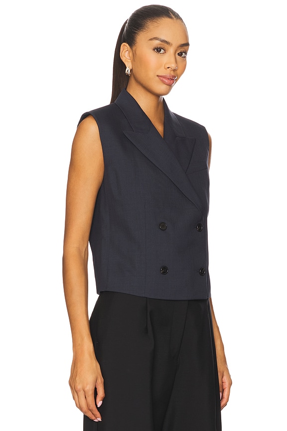 view 2 of 4 MANTEAU SANS MANCHES AVEC DOUBLE BOUTONNAGE PEAK in Nocturne Navy