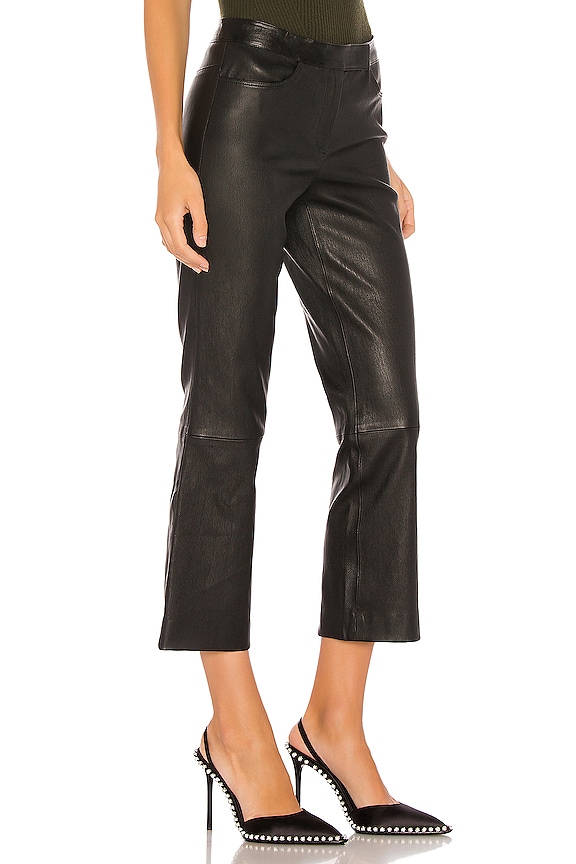 view 2 of 4 Leather Bristol Crop Pant in Black