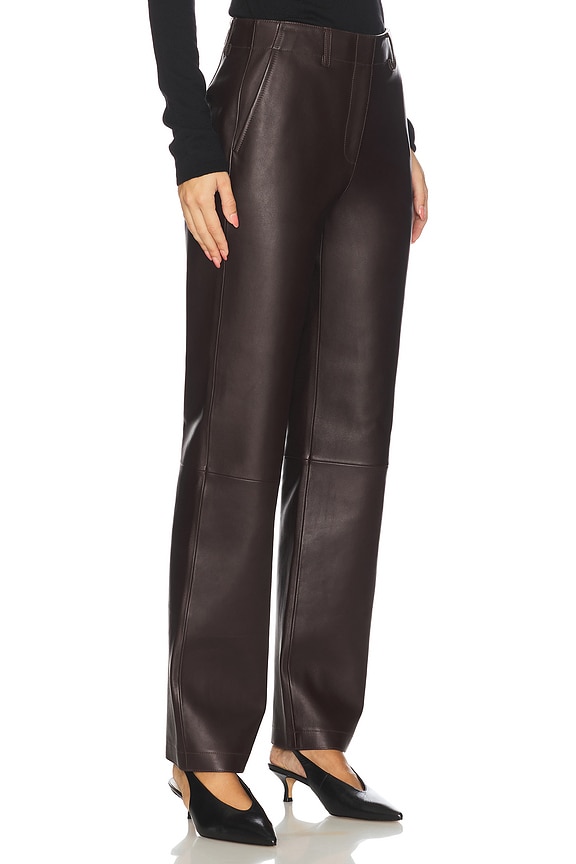 view 2 of 6 Straight Classic Leather Pant in Cacao