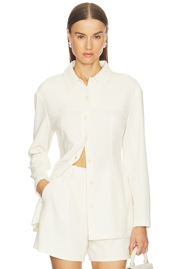 view 1 of 5 Sculpted Seam Shirt in Rice