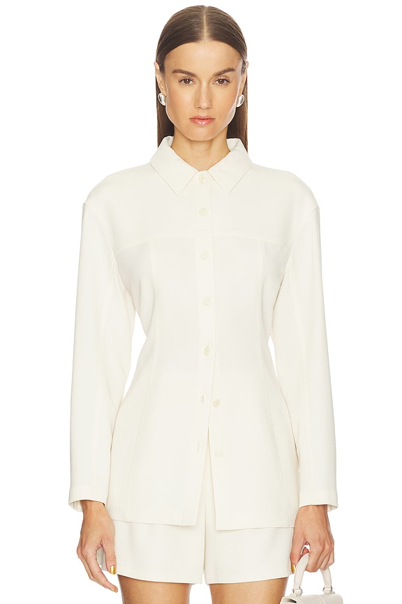 view 2 of 5 Sculpted Seam Shirt in Rice