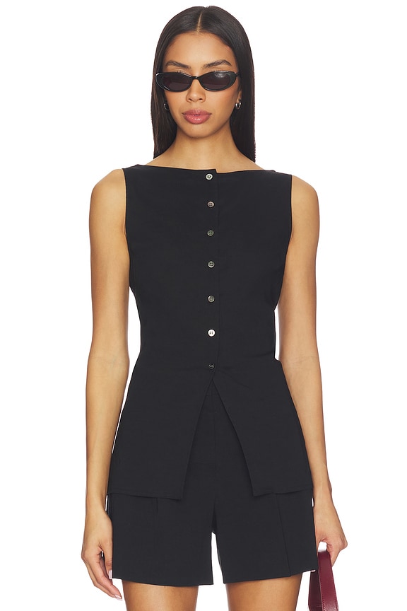 view 1 of 4 Boatneck Cutaway Top in Black