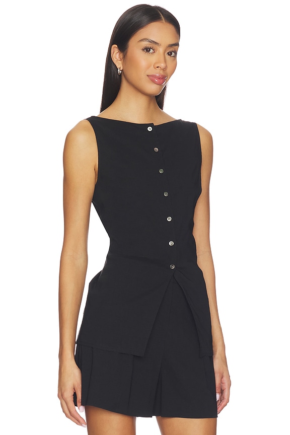 view 2 of 4 Boatneck Cutaway Top in Black