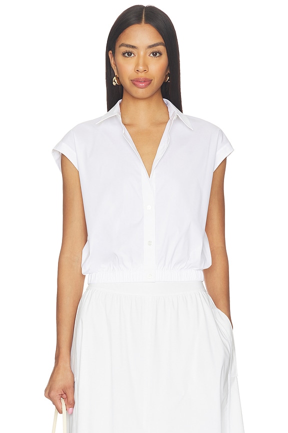 view 1 of 4 Cropped Elastic Shirt in White
