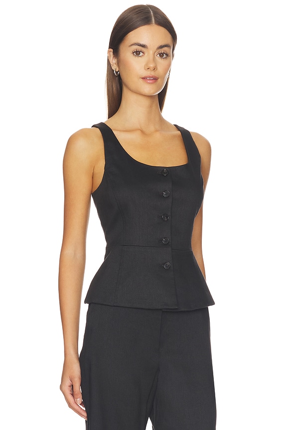 view 2 of 4 Peplum Vest in Black