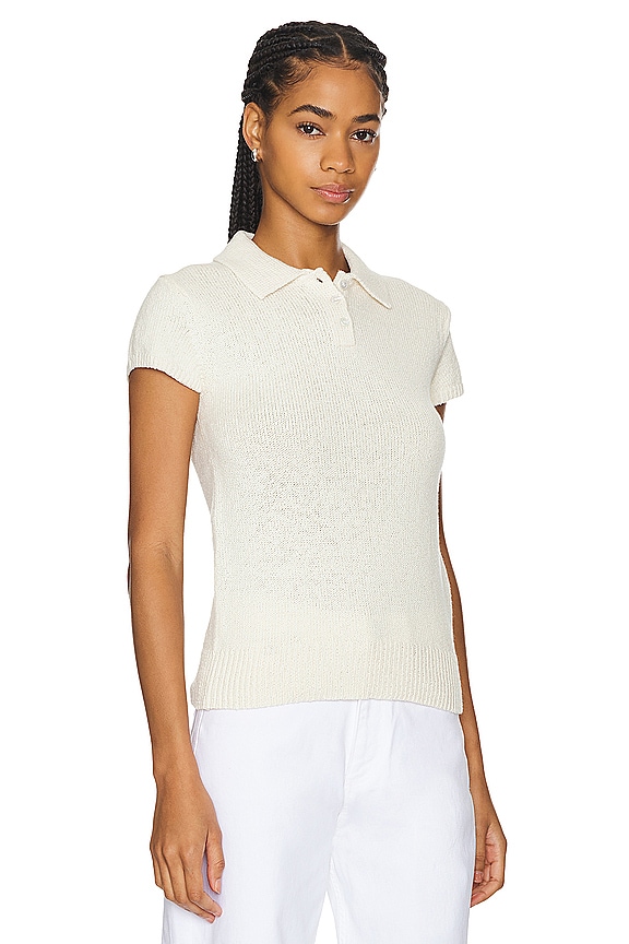 view 2 of 4 Cap Sleeve Polo in Off White