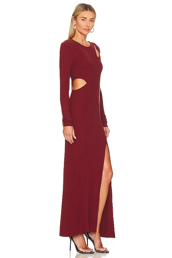 view 2 of 4 ROBE MAXI CARVED in Berry