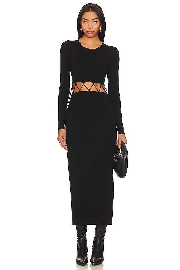 view 2 of 4 LACED 미디 원피스 in Jet Black