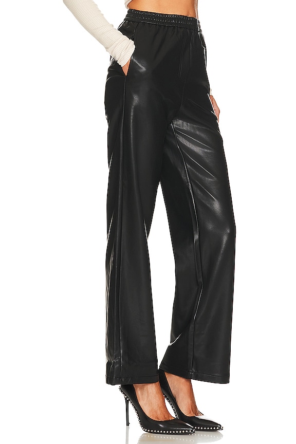 view 2 of 4 FAUX LEATHER WIDE LEG 팬츠 in Jet Black