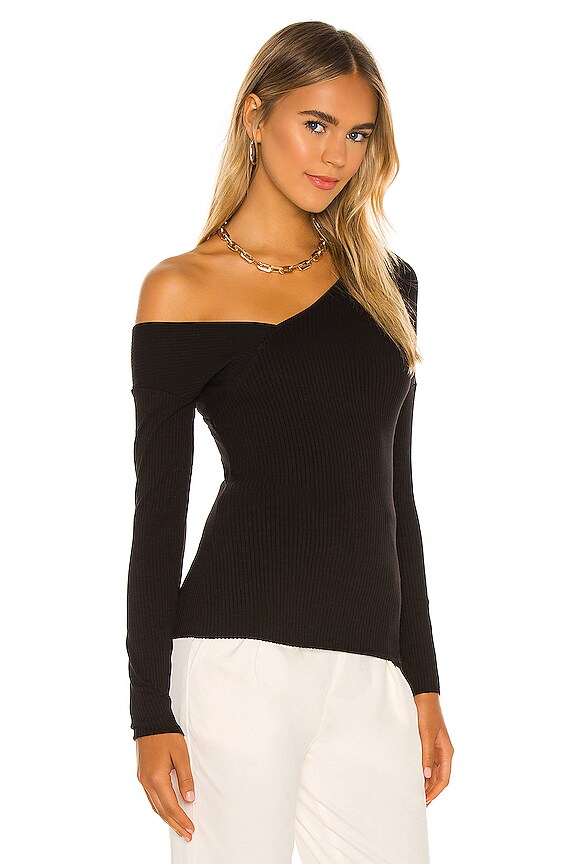 view 2 of 4 Alloy Rib Tilted Button Tee in Black