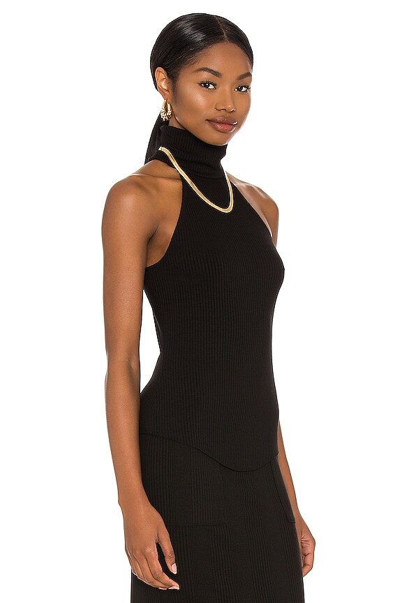 view 2 of 4 Alloy Rib Sleeveless Turtleneck Tank in Black
