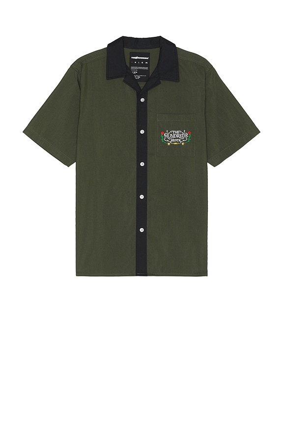 view 2 of 4 Giles Short Sleeve Woven Shirt in Military Green