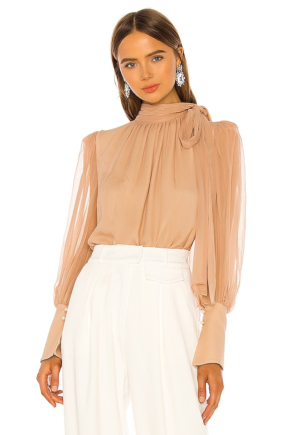 view 1 of 4 Goddess Blouse in Rugby Tan