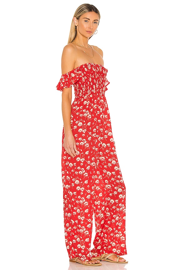 view 2 of 3 Jade Pantsuit in Red Falling Floral