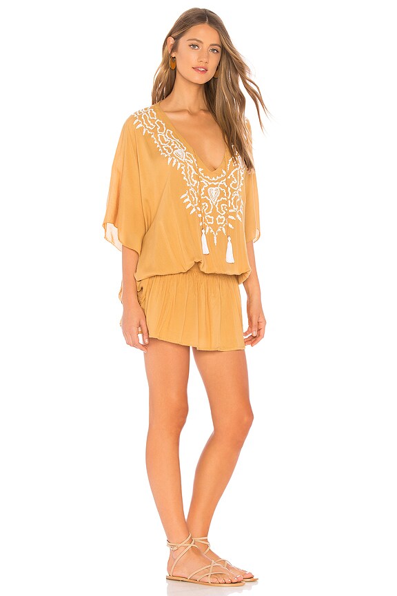 view 2 of 3 Margarita Mini Dress in Nude & White Stitching