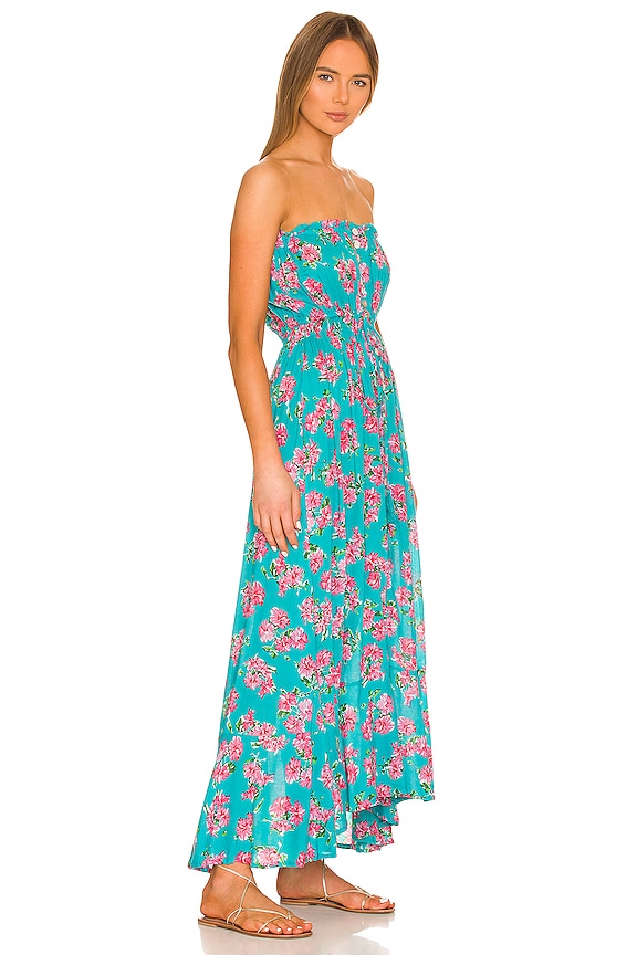 view 2 of 3 Ryden Maxi Dress in Hibiscus Bouquet Teal