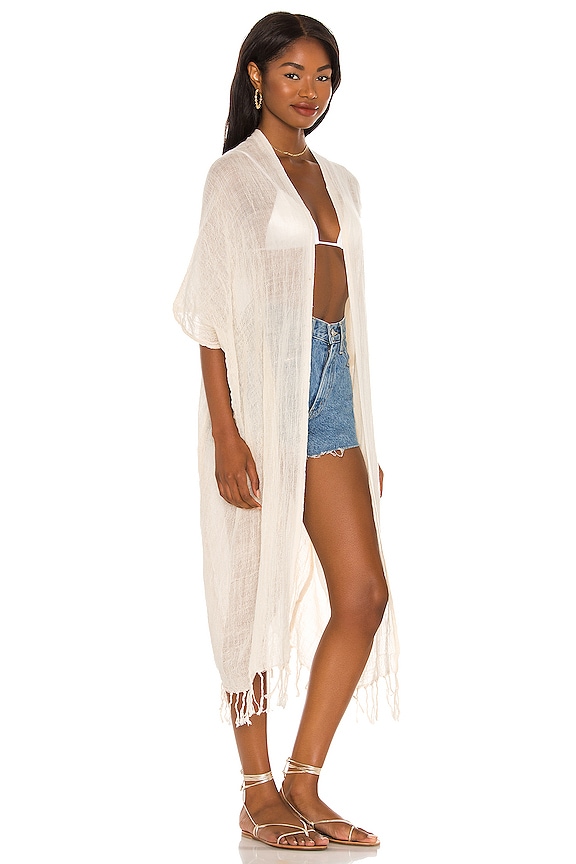 view 2 of 3 Gauze Kimono in White